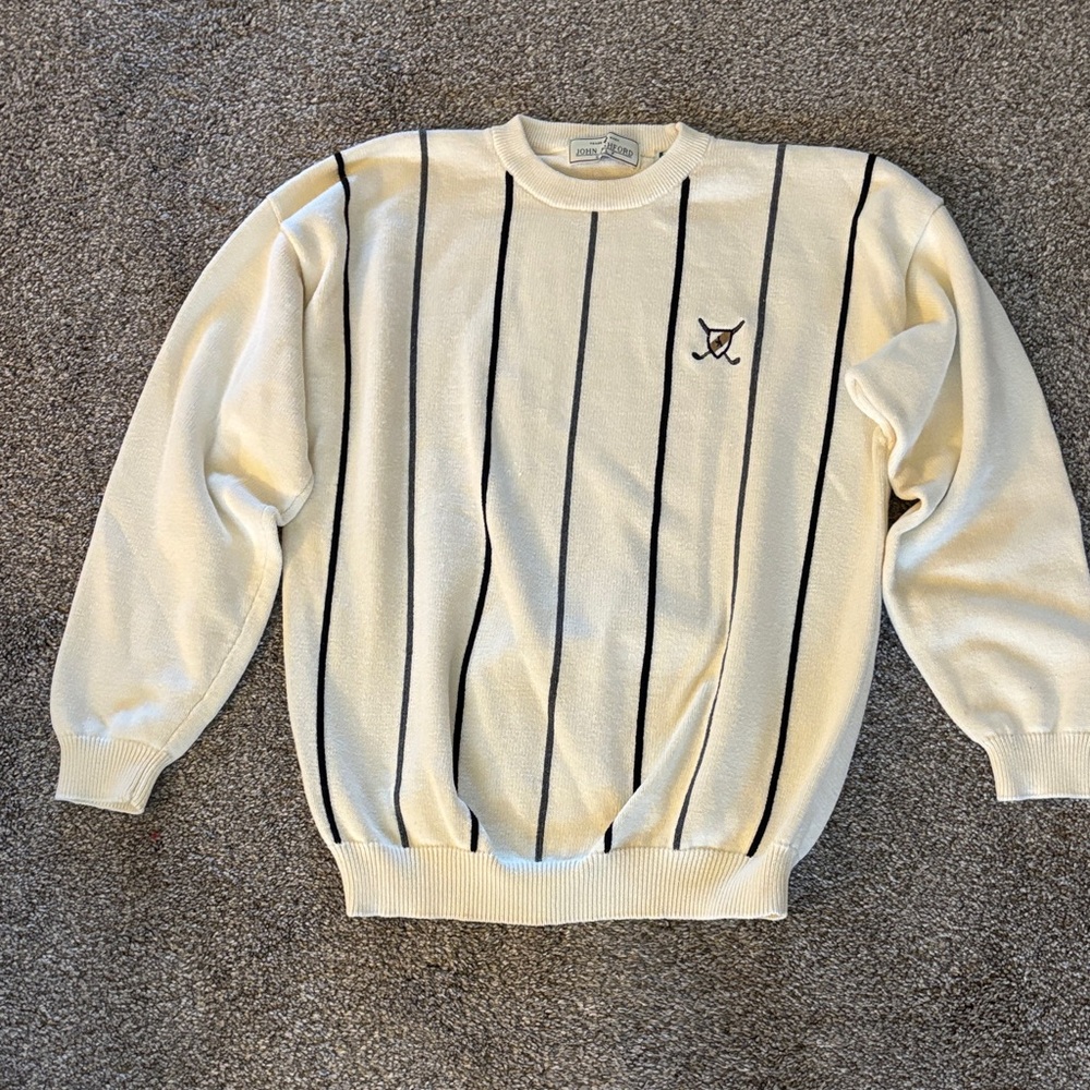 John Ashford Cream Sweater L